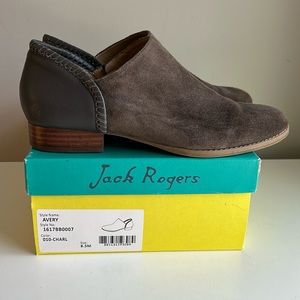 Jack Rogers Avery Grey Suede Booties, size 8.5